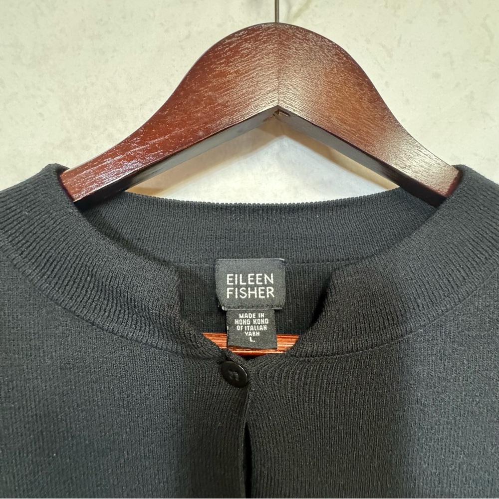 Eileen Fisher 100% Italian Wool Stand-Collar Cardigan Women’s Size L
